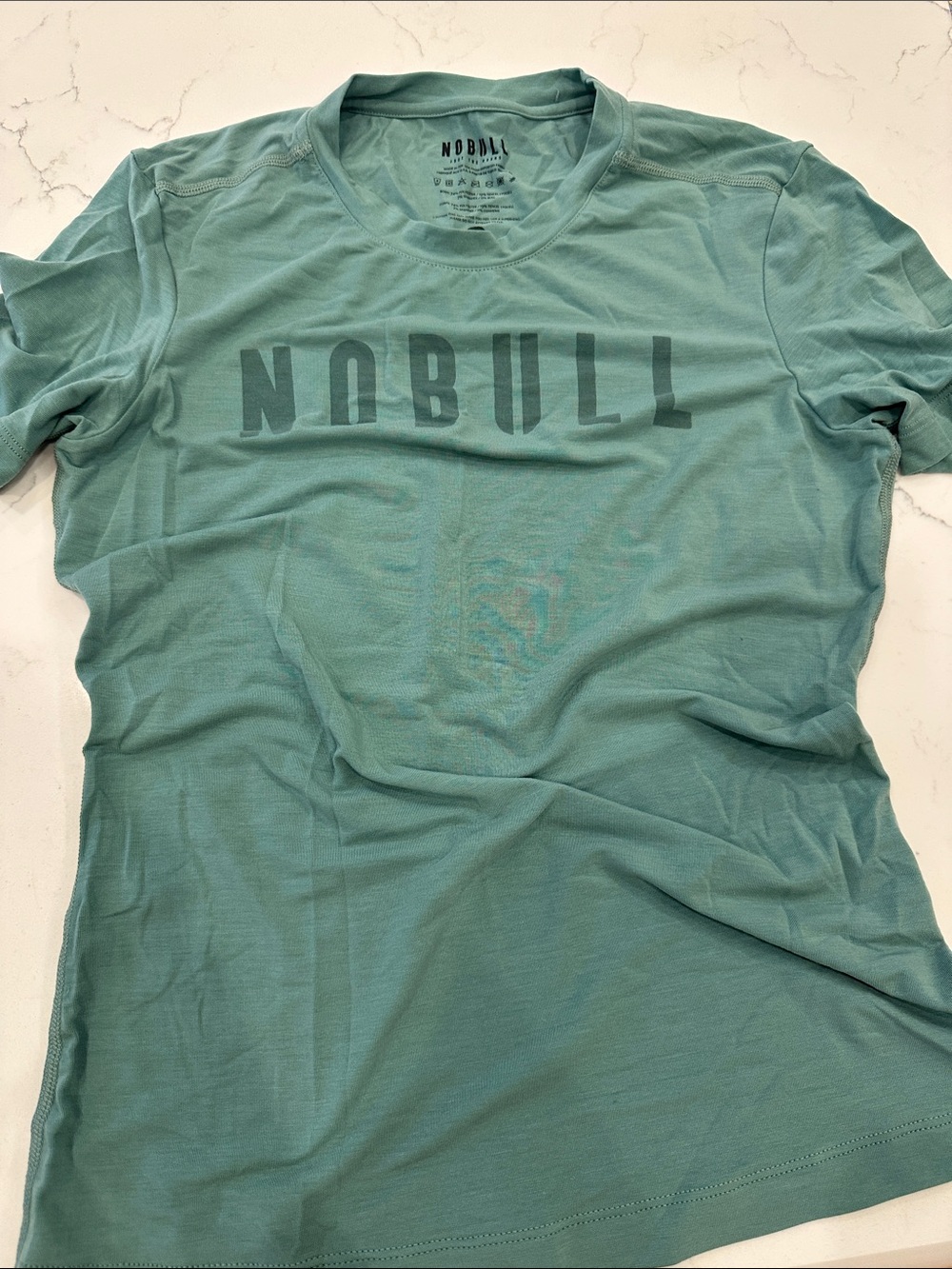 NOBULL Teal Short-Sleeve Performance Tee with Logo - Worn Once!